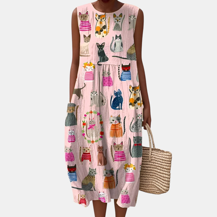 Florence | Sleeveless Midi Sundress with Pockets