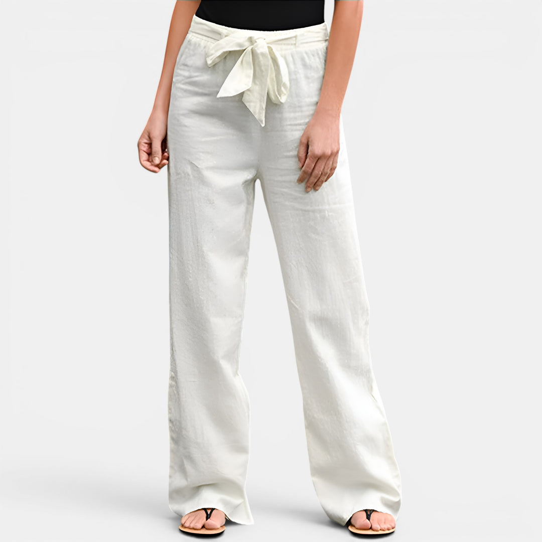 Claudia | Wide-Leg High-Waist Pants with Self-Tie Bow Waist