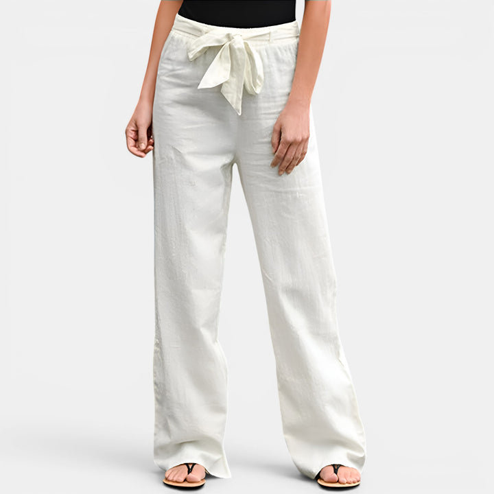 Claudia | Wide-Leg High-Waist Pants with Self-Tie Bow Waist