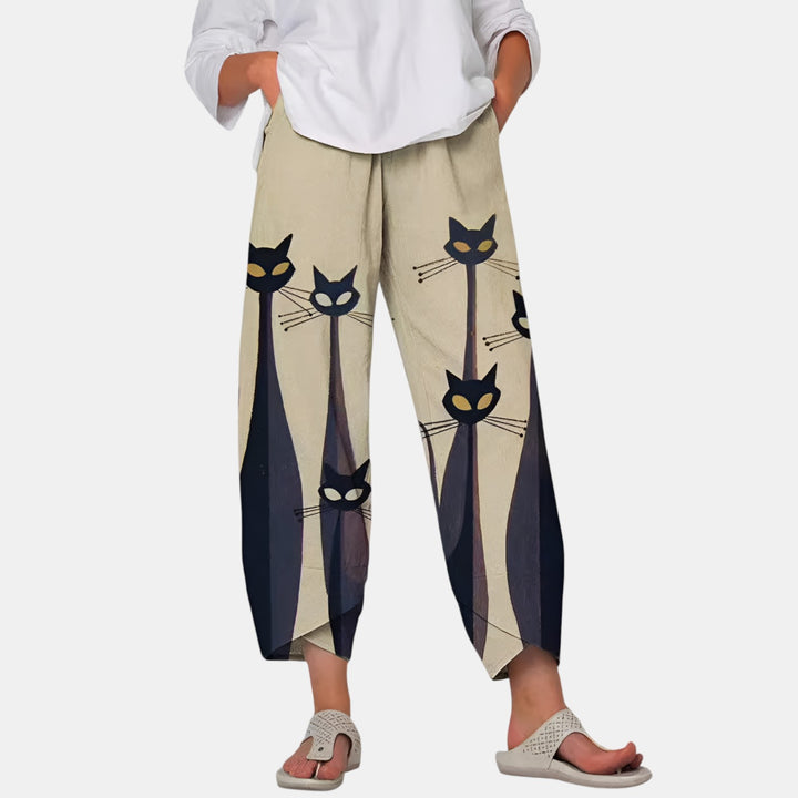 Marlowe | Boho Print Elastic Waist Capri Pants