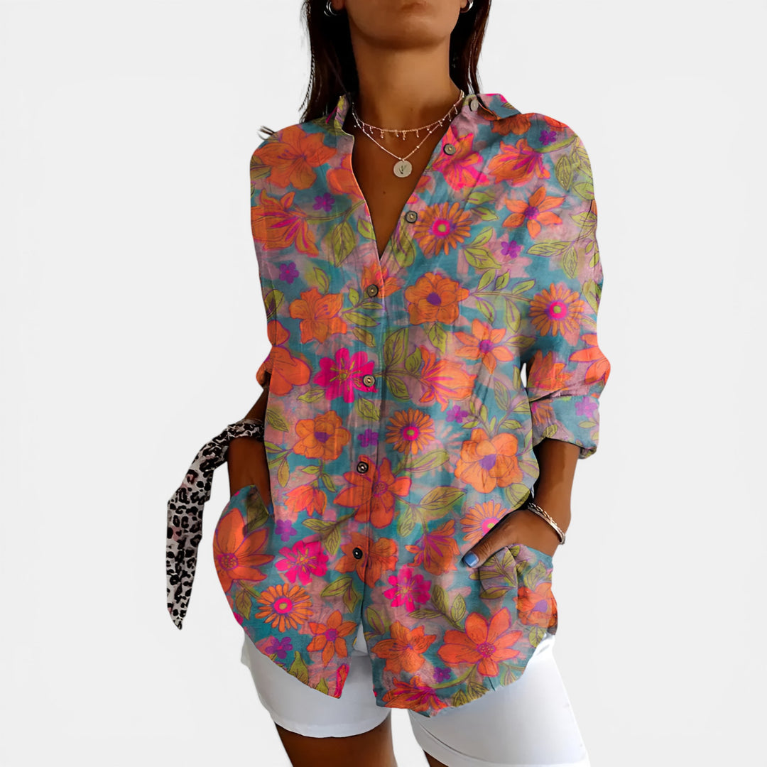 Diane | Floral Button-Up Blouse