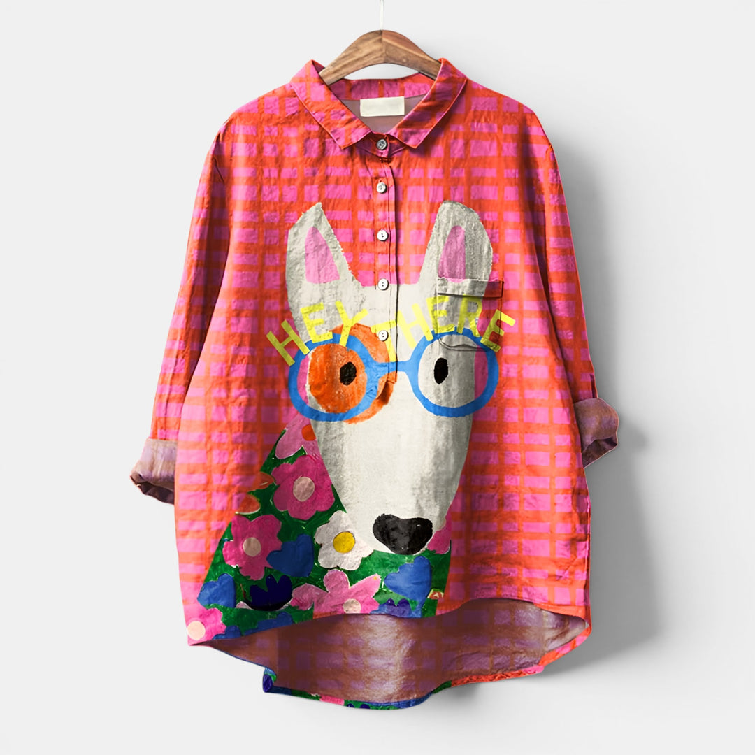 Bernice | Long Sleeve Printed Shirt with Chest Pocket