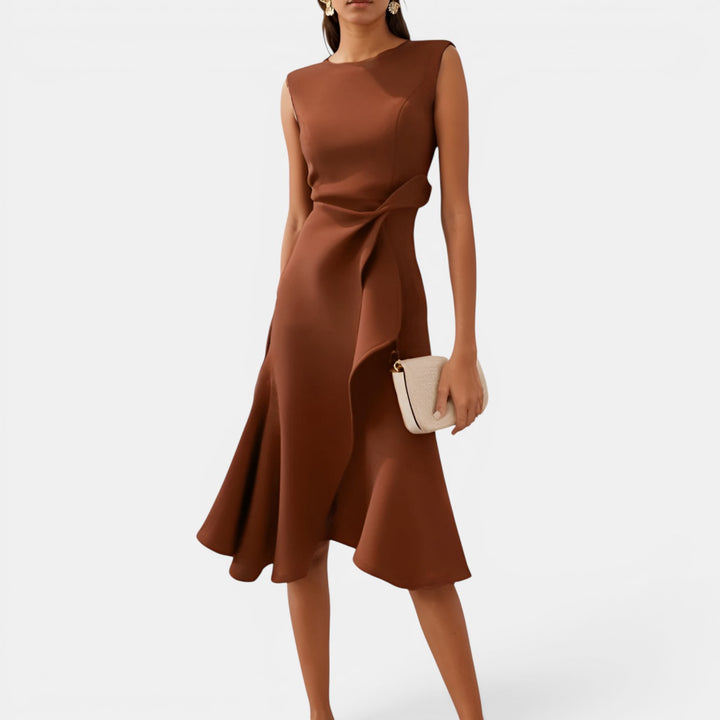 Darlene | Sleeveless Asymmetric Midi Dress
