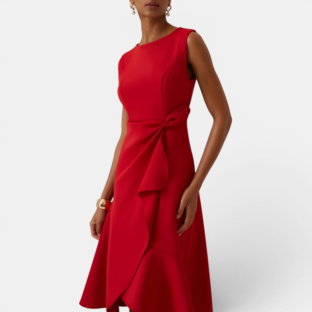 Darlene | Sleeveless Asymmetric Midi Dress