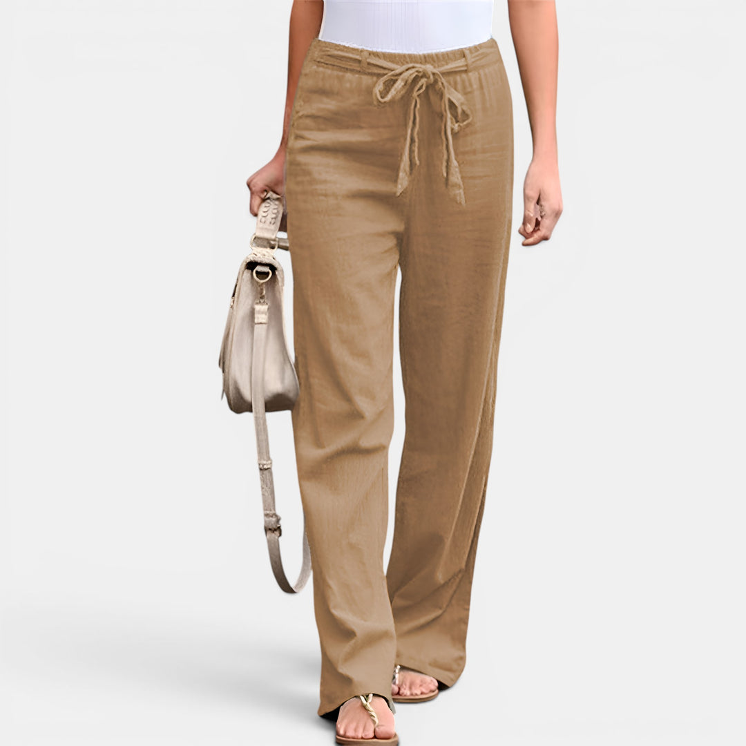 Claudia | Wide-Leg High-Waist Pants with Self-Tie Bow Waist
