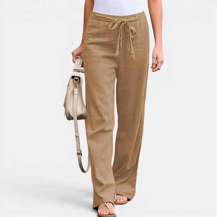 Claudia | Wide-Leg High-Waist Pants with Self-Tie Bow Waist