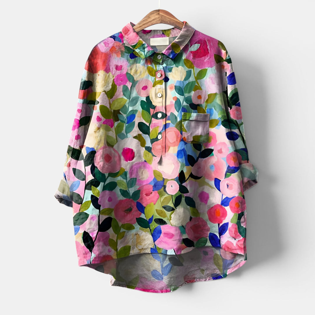 Bernice | Long Sleeve Printed Shirt with Chest Pocket
