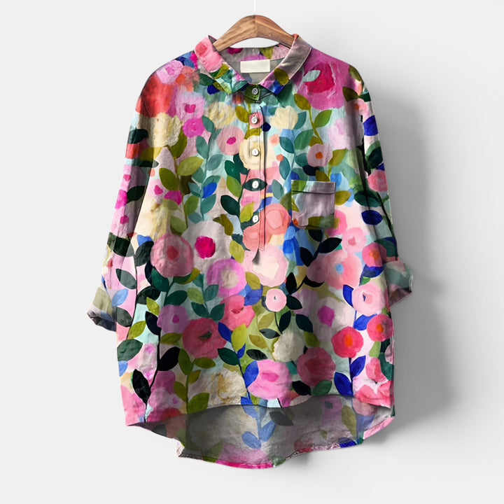 Bernice | Long Sleeve Printed Shirt with Chest Pocket