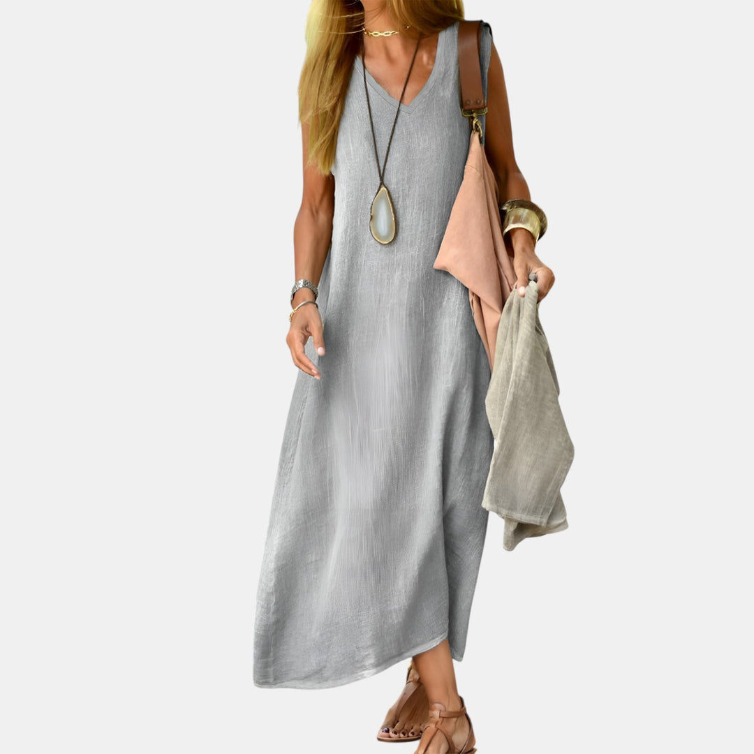 Marlene | Sleeveless Maxi Dress with V-Neck