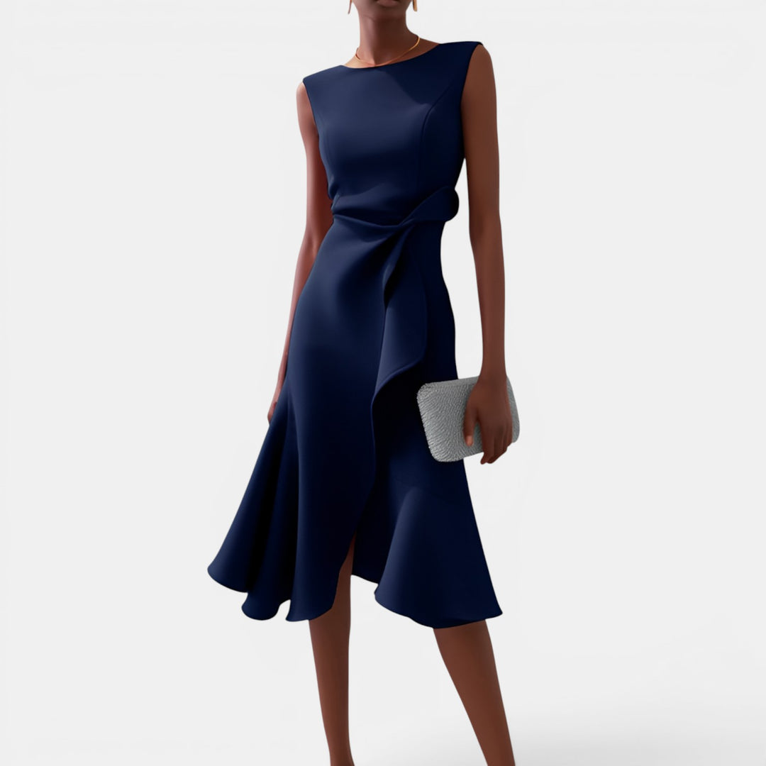 Darlene | Sleeveless Asymmetric Midi Dress