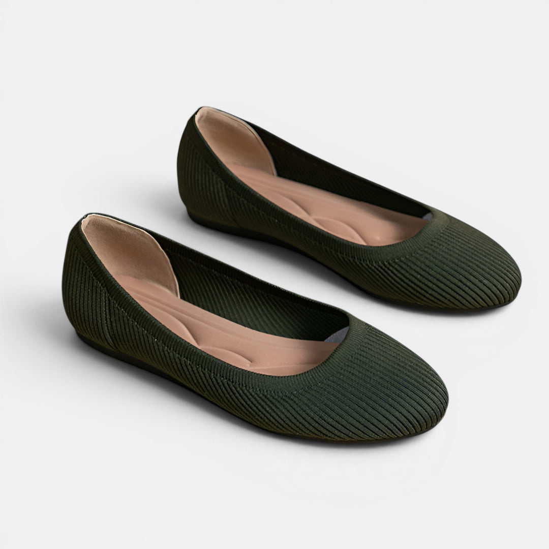 Linda | Pointed Toe Ballet Flat with Clean Minimal Upper and Slip-On Entry