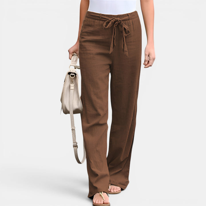 Claudia | Wide-Leg High-Waist Pants with Self-Tie Bow Waist
