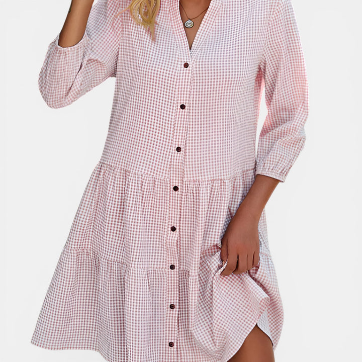 Lucille | Tiered Midi Shirt Dress