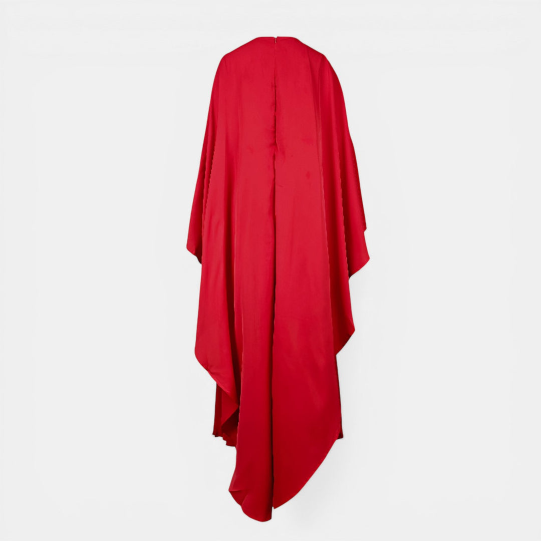 Kathleen | Cape Overlay Pleated Maxi Dress
