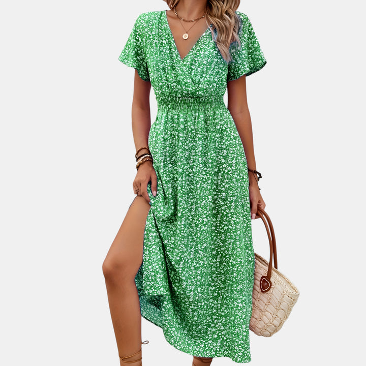 Arabella | Floral Flutter Sleeve Midi Dress