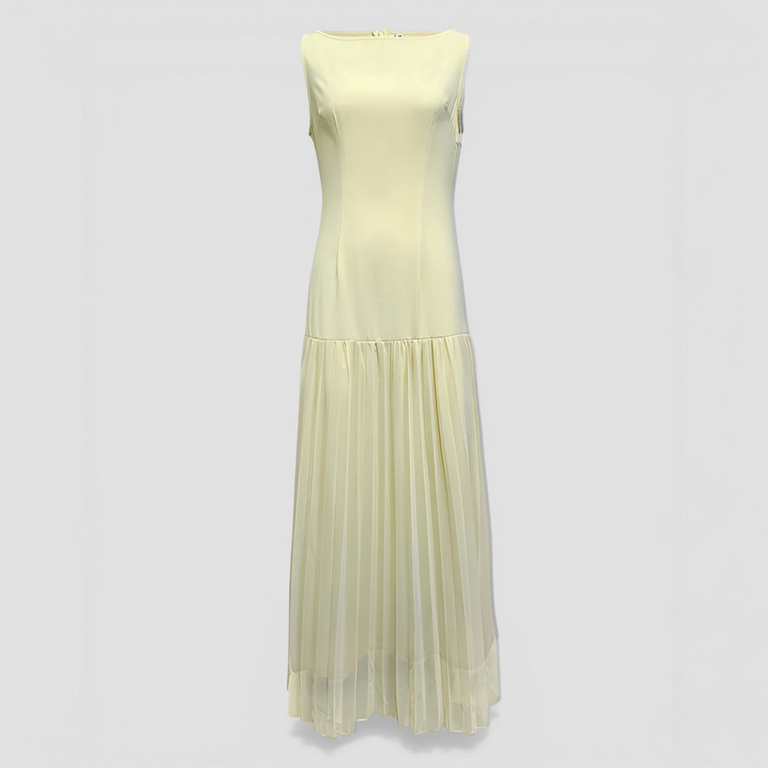 Barbara | Sleeveless Pleated Maxi Evening Dress