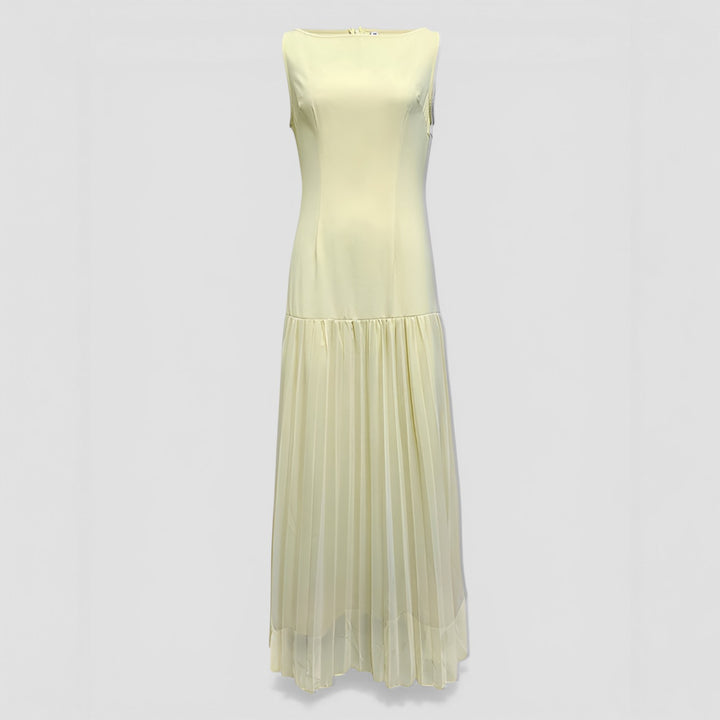 Barbara | Sleeveless Pleated Maxi Evening Dress