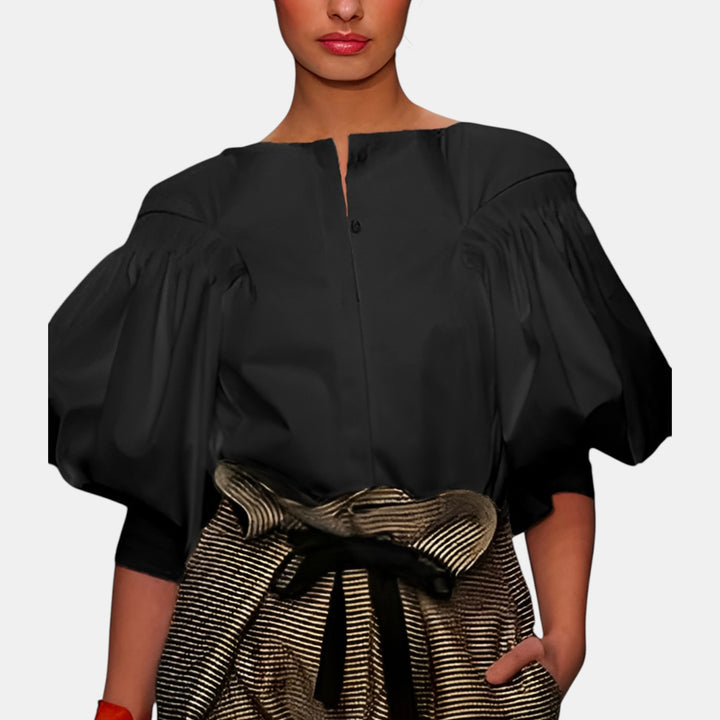 Laura | Puff Sleeve Woven Blouse