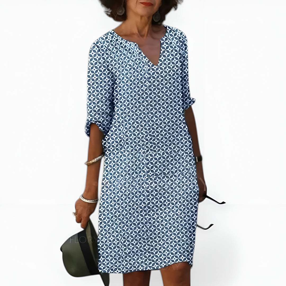 Patricia | Geometric Print Shift Dress