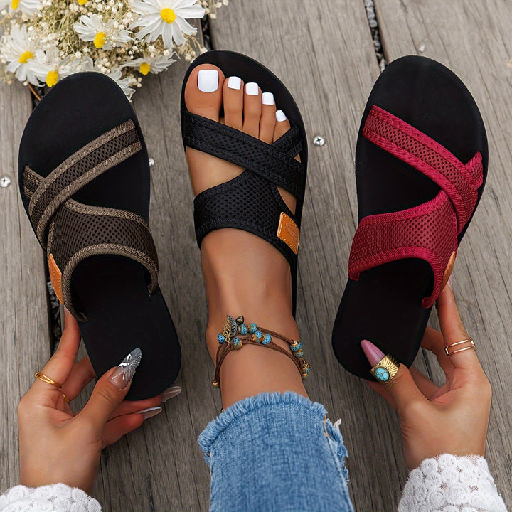 Antoinette | Wide Strap Flat Slide Sandal