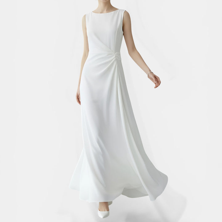 Elaine | Sleeveless Ruched Maxi Evening Dress