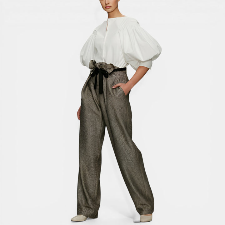 Laura | Puff Sleeve Woven Blouse