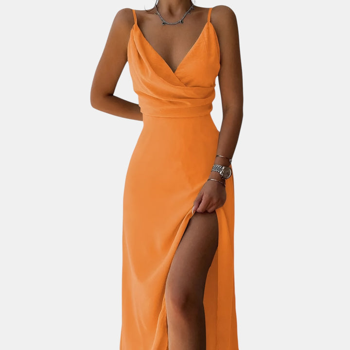 Evangeline | Spaghetti Strap Maxi Dress with Split