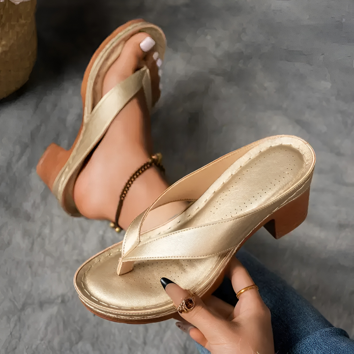 Lenora | Block Heel Thong Platform Sandal