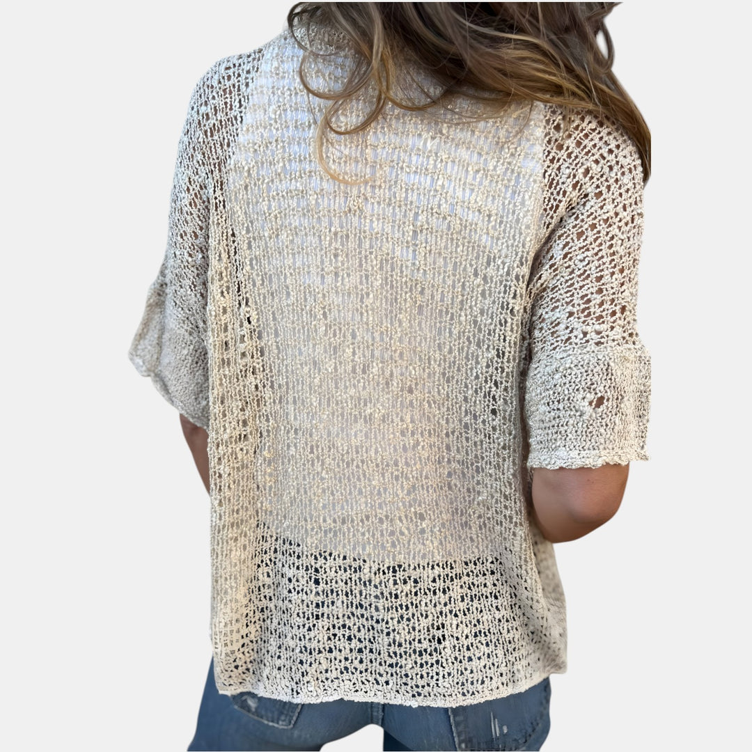 Helen | V-Neck Lace Knit Top