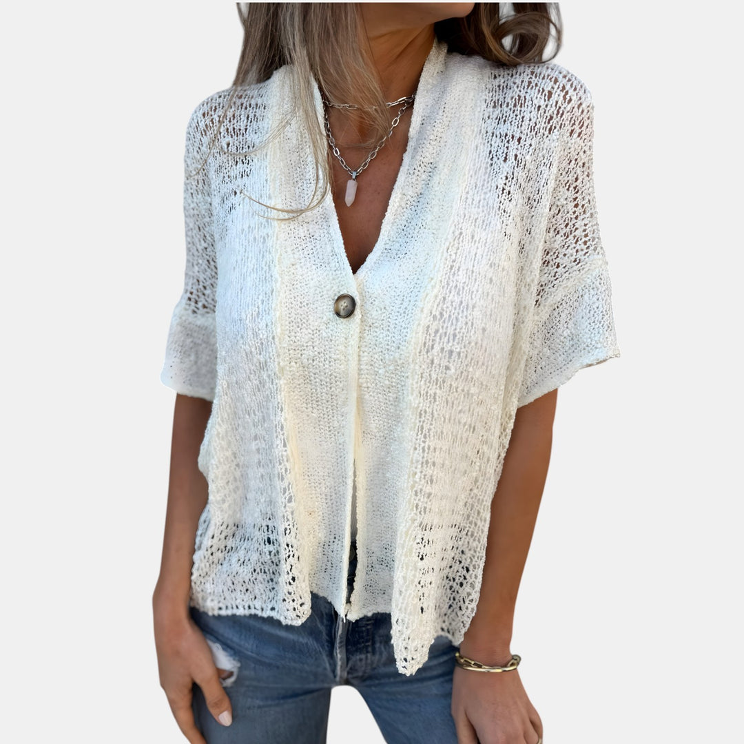 Helen | V-Neck Lace Knit Top