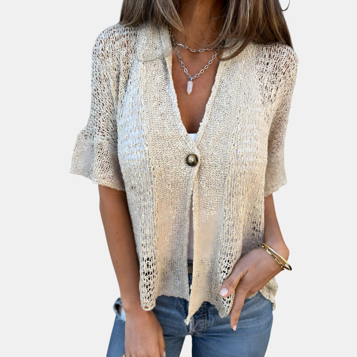Helen | V-Neck Lace Knit Top