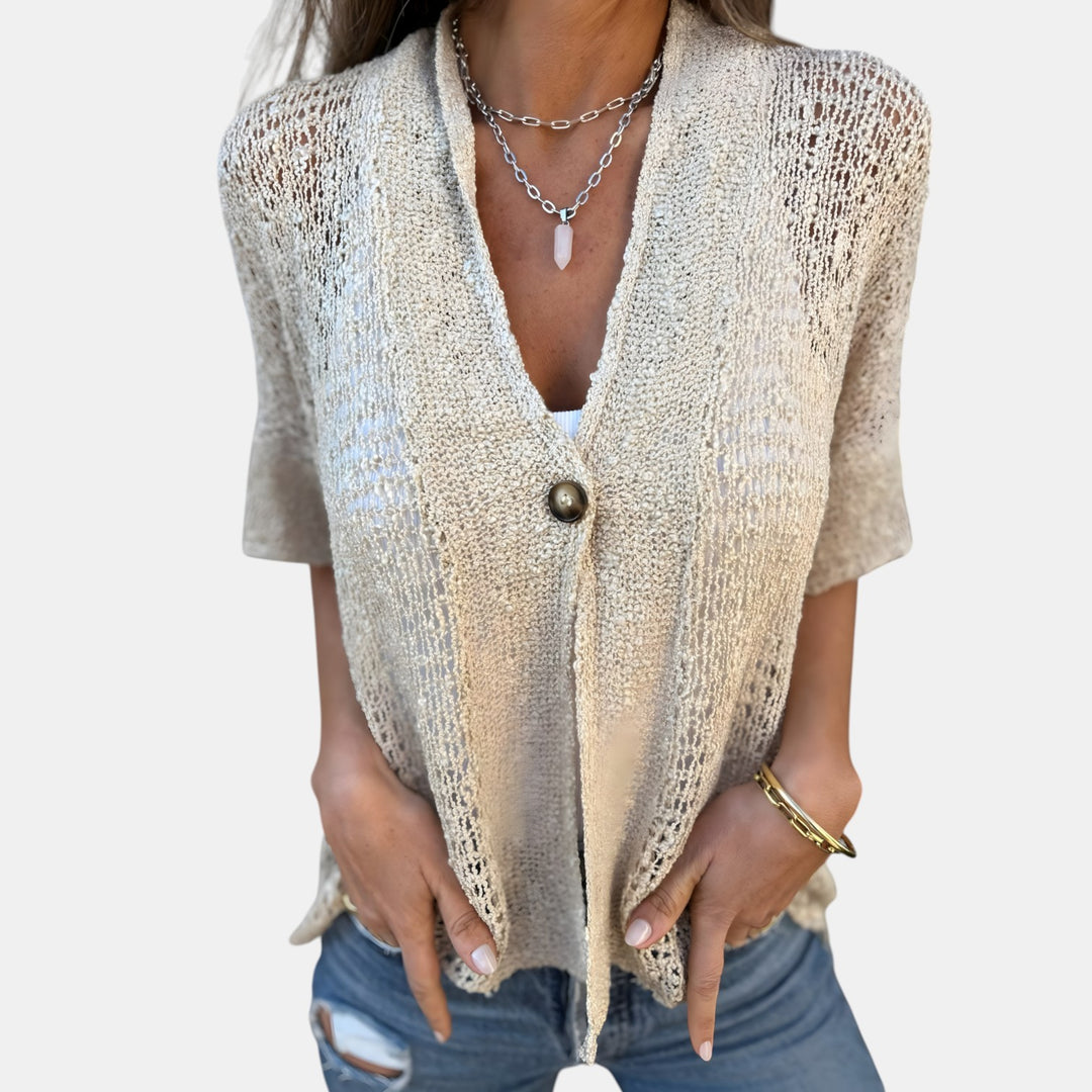 Helen | V-Neck Lace Knit Top