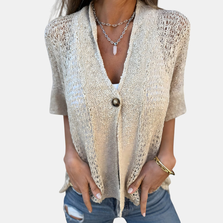 Helen | V-Neck Lace Knit Top
