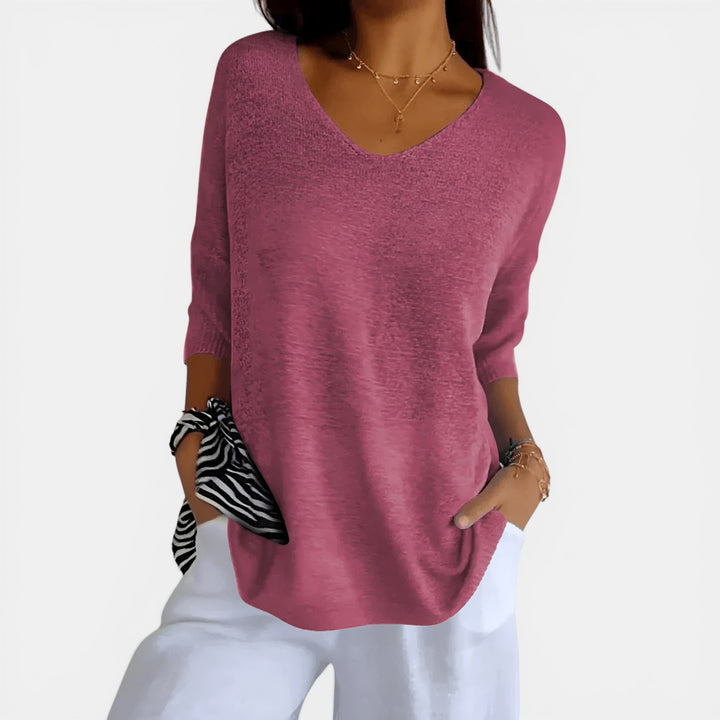 Susan | V-Neck 3/4 Sleeve Relaxed Top