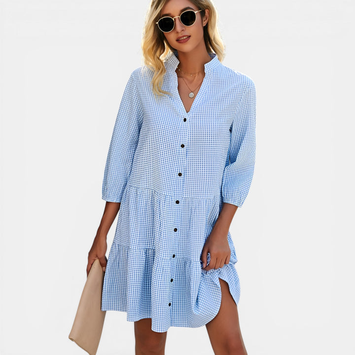 Lucille | Tiered Midi Shirt Dress