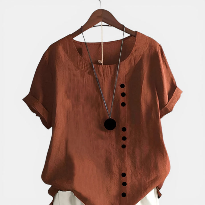 Kelly | Short Sleeve Button Detail Blouse