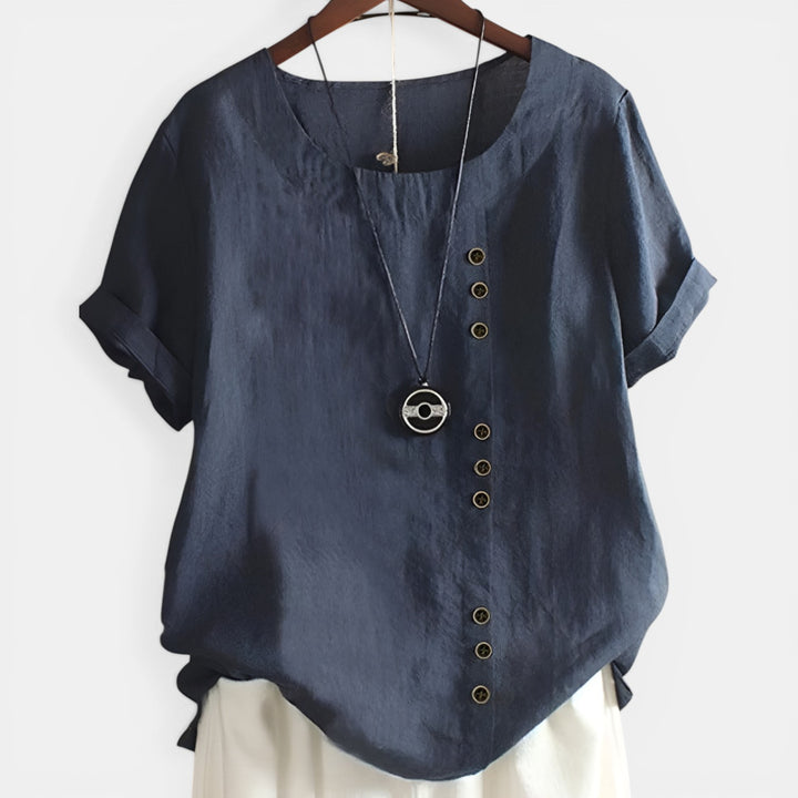 Kelly | Short Sleeve Button Detail Blouse