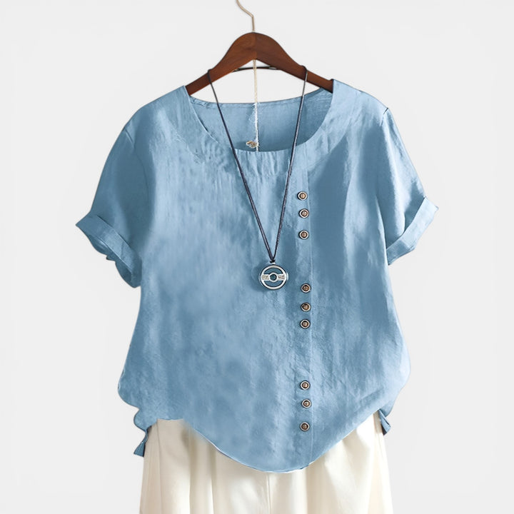 Kelly | Short Sleeve Button Detail Blouse