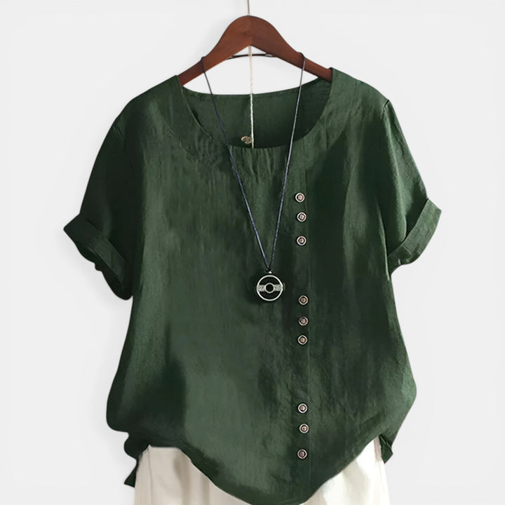 Kelly | Short Sleeve Button Detail Blouse