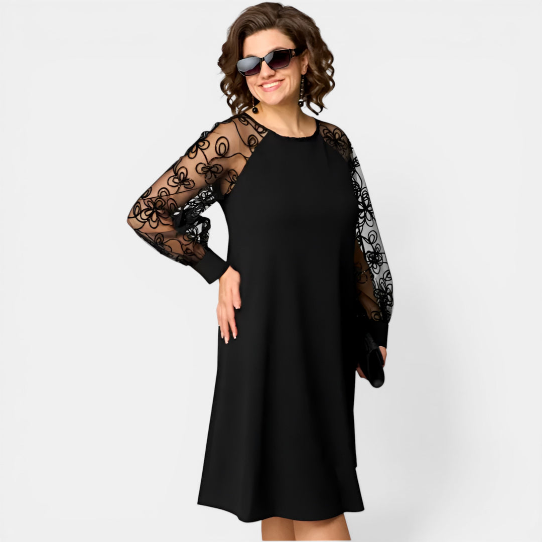 Dolores | Lace Sleeve A-Line Cocktail Dress