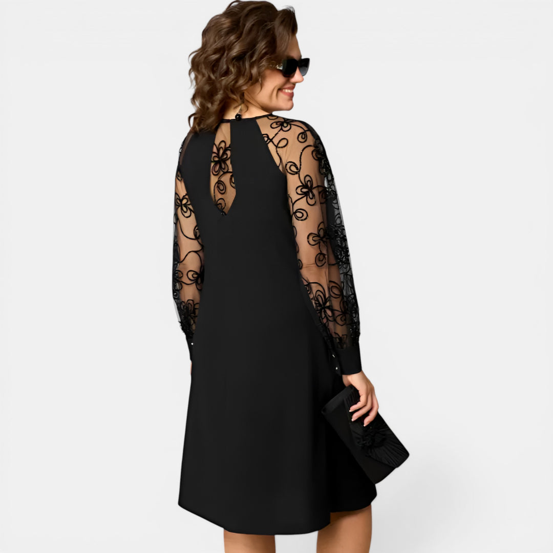 Dolores | Lace Sleeve A-Line Cocktail Dress