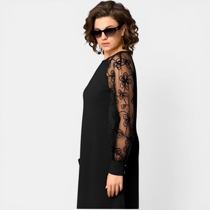 Dolores | Lace Sleeve A-Line Cocktail Dress