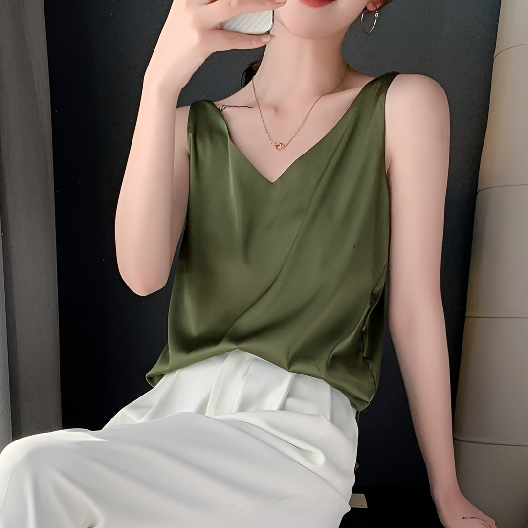 Sheila | V-Neck Wide Strap Camisole Top
