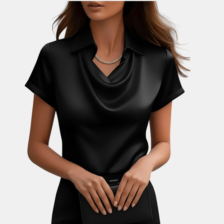 Annette | Cowl Neck Collared Blouse