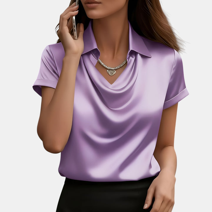 Annette | Cowl Neck Collared Blouse