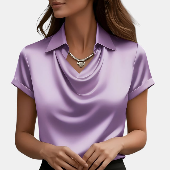 Annette | Cowl Neck Collared Blouse